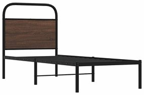 ágykeret matrac nélkül 75x190 cm barna tölgyfa műfa