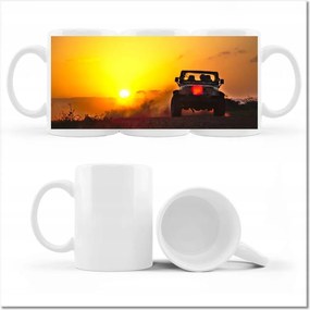 Nyomott mintás bögre Terepjáróval a sivatagban