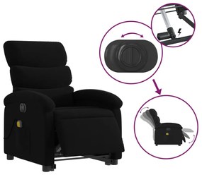 fekete szövet dönthető elektromos álló masszázsfotel