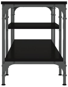 fekete szerelt fa és vas TV-szekrény 121x35x45 cm