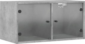 vidaXL betonszürke faliszekrény üvegajtókkal 68,5x37x35 cm