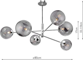 Dar Lighting modern függeszték vignette csiszolt króm darvig0650-24