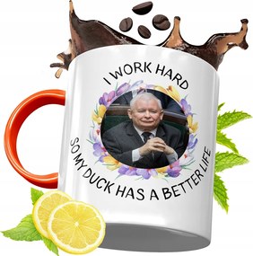 Narancssárga Bögre A Pis Elnökétől Jaroslaw Kaczynski fényképes nyomtatással