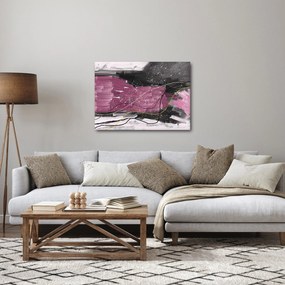 Kép - Rózsaszín-fekete absztrakció (70x50 cm)