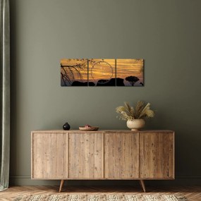 Safari képe (órával) (90x30 cm)
