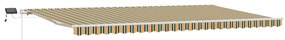 Kézi Behúzható Napellenző LED-del Zöld és Sárga 600x350 cm