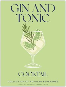 Poszterek 30x40 Ital Gin és Tonik Alkoholos koktél