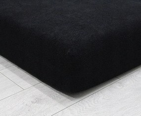 Gumis frottír lepedő Fekete 00 140x200