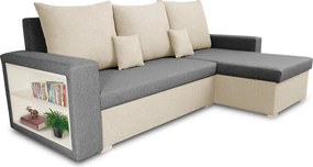 SAMI Kinyitható sarokkanapé Világosszürke/krém