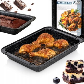 Tapadásmentes tepsi forma hússütő grillráccsal