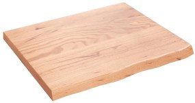 világosbarna kezelt tömör fa fürdőszobai pult 60x50x(2-4) cm