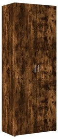 füstös tölgy színű szerelt fa tárolószekrény 70 x 42,5 x 225 cm