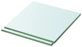 2 db átlátszó üveg paneles polc 30 x 25 cm