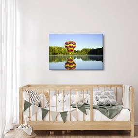 Hőlégballon a tónál képe (90x60 cm)