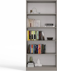 R80 polcos szekrény, könyvtartó, 80x182x30 cm, agyag színű