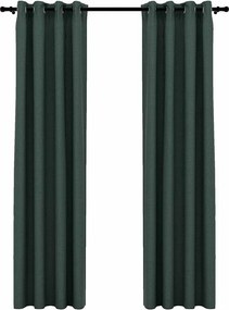 vidaXL 2 db zöld vászonhatású sötétítőfüggöny fűzőkarikával 140 x 245 cm