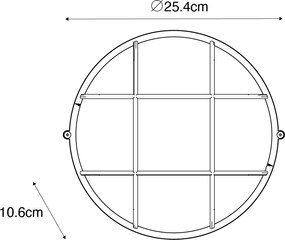 Ipari kültéri fali lámpa sötétszürke IP44 - Hanneke