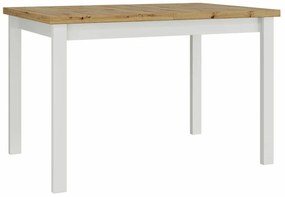 Asztal Victorville 125Artisan tölgy, Fehér, 76x80x120cm, Hosszabbíthatóság, Laminált forgácslap, Fa, Részben összeszerelt
