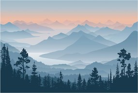 Fotótapéta Fali ragasztó szett Hegyi panoráma 104x70 Ragasztó