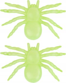2x Mesterséges Pókok Halloween Dekoráció Sötétben Világító Pók Fluo 13cm
