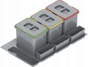 Hulladékgyűjtő fiók 90 3x15L konyhai hulladékválogató