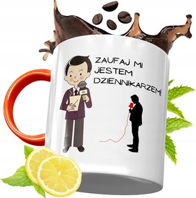 Narancssárga Bögre Újságírónak Ajándék fényképes nyomtatással