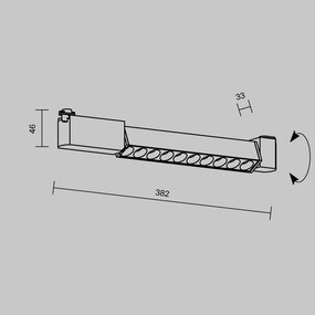 TR010-1-10W3K-M-B-DE Points Rot Alumínium Sín lámpafej Fekete Színű LED 10 W 3000 Kelvin 620 Lumen IP20