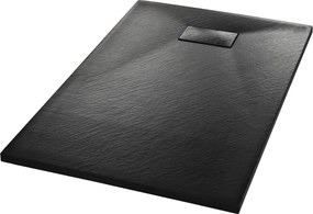 vidaXL fekete SMC zuhanytálca 100 x 80 cm