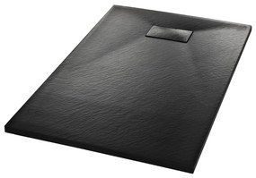 vidaXL fekete SMC zuhanytálca 100 x 80 cm