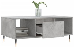 Betonszürke szerelt fa dohányzóasztal 90x50x36,5 cm