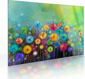 Kép - Absztrakt virágok (üvegen) (70x50 cm)