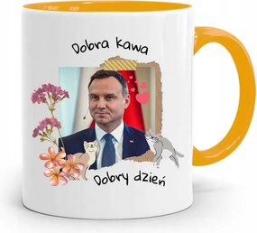 Bögre Sárga Elnök Andrzej Duda Pis Jó Kávé