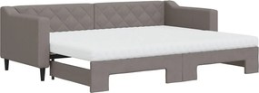 vidaXL tópszínű kihúzható szövet heverő matracokkal 80 x 200 cm
