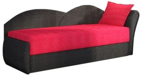 AGA kinyitható kanapé, 200x80x75 cm, piros + fekete, (alova 46/alova 04), jobbos