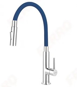 Ferro ZUMBA Slim 2F - konyhai csaptelep flexibilis kifolyócsővel, kék