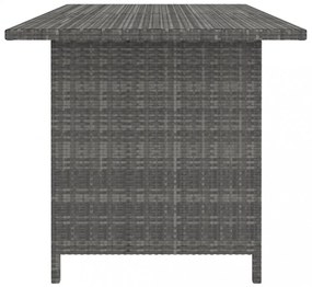 szürke polyrattan kerti étkezőasztal 110 x 70 x 65 cm