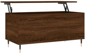 Barna tölgyszínű szerelt fa dohányzóasztal 90x44,5x45 cm