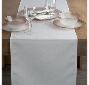 Edna foltálló asztali futóapró ezüst mintával Fehér 40x140 cm