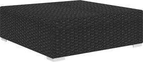 vidaXL 1 db fekete polyrattan moduláris lábtartó párnával