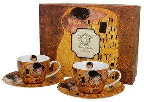 Porcelán kávés csésze szett - 90 ml - Klimt: The Kiss