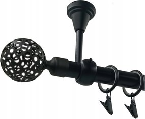 FĂ©m FĂŒggönysĂn Mennyezetre SzerelhetĆ 19 mm Fekete Matt 180 cm VĂĄlaszthatĂł VĂ©gzĆdĂ©sekkel