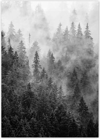 Poszterek 50x70 Tájkép Szürke Hegyek Köd