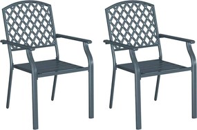 vidaXL Kerti Szék 2 pcs Antracit 56 x 65 x 89 cm Acél