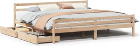 vidaXL tömör fenyőfa ágy matrac nélkül 200 x 200 cm