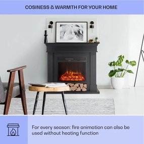 Las Pilas, elektromos kandalló ventilátorral, 900/1800 W, heti időzítő, távirányító