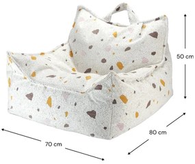 Fehér buklé-zsenília gyerek babzsákfotel Terrazzo Chair – Wigiwama