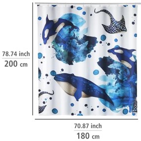 WENKO 25749100 - AQUARIS zuhanyfüggöny 180x200 cm, élénk színű