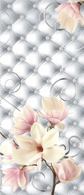 Fotótapéta flizelina Magnólia ezüstös háttér gyémánt öltés 91x211 +ragasztó