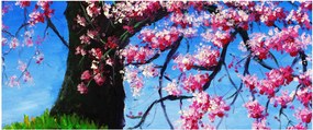 Kép festett cseresznyevirágok (120x50 cm)