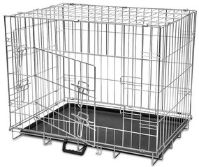 vidaXL Összecsukható fém kutyaketrec M